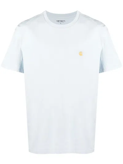 Carhartt Embroidered-logo Cotton T-shirt In Blau