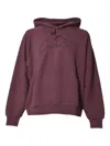 Carhartt Embroidered-logo Hooded Sweatshirt In Burgundy