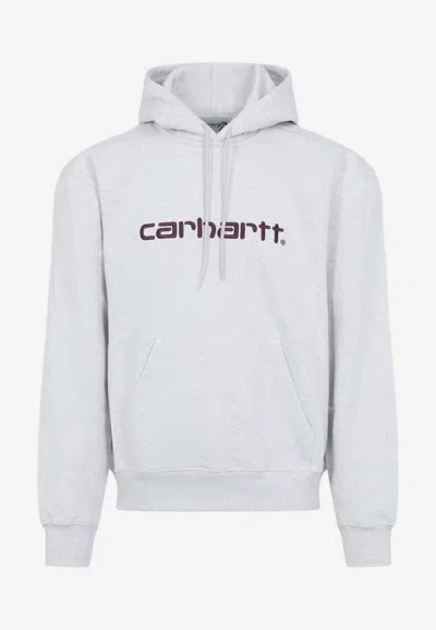 Carhartt Embroidered-logo Hooded Sweatshirt In Gray
