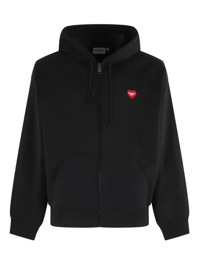 Carhartt Embroidered-logo Hoodie In Black