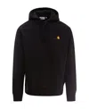Carhartt -wip Hooded American Script Sweatshirt In Black