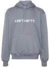 Carhartt Embroidered-logo Hoodie In Grey
