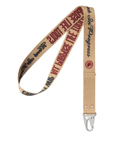 Carhartt Embroidered-logo Keychain In Neutral