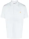 Carhartt Wip Logo Embroidered Short-sleeved Polo Shirt In Blau
