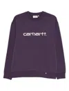 Carhartt Embroidered-logo Sweatshirt In Purple