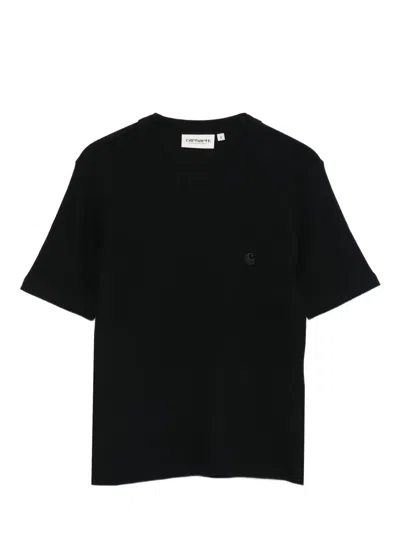 Carhartt Embroidered-logo T-shirt In Black