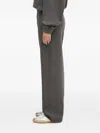 Carhartt Embroidered-logo Trousers In Gray