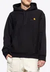 Carhartt -wip Hooded American Script Sweatshirt In Black