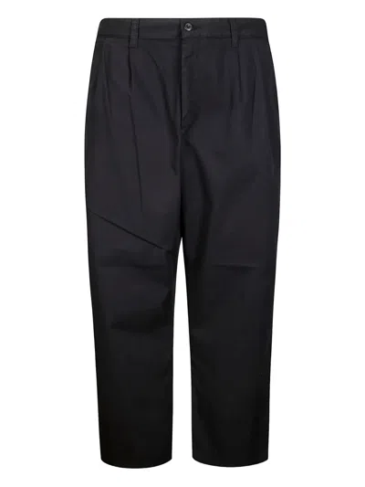 Carhartt Evan Pleated Cotton Trousers In Black