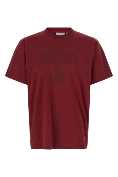 Carhartt 'faded Pond Corps' T-shirt In Burgundy