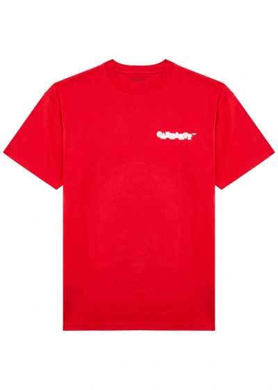Carhartt Fast Food Printed Cotton T-shirt In Red