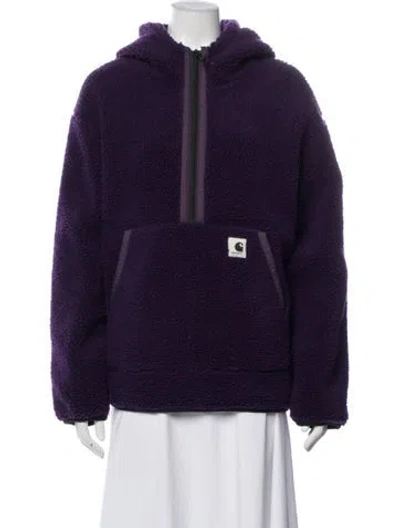 Pre-owned Carhartt Faux Fur Jacket In Purple