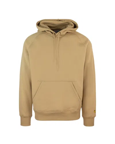 CARHARTT CHASE DUSTY H BROWN HOODED SWEATSHIRT