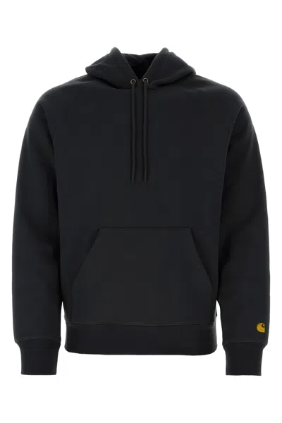 Carhartt Wip Black Cotton Blend Hooded Chase Sweat In Multi