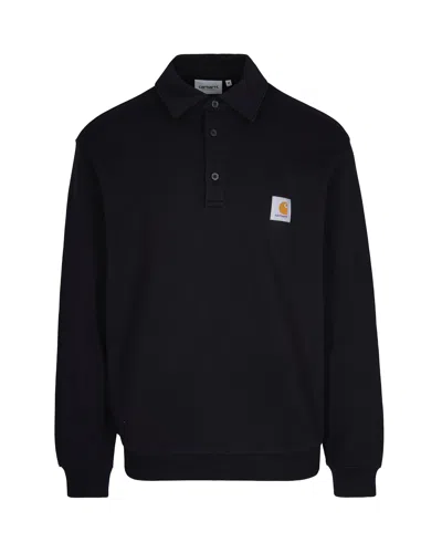 Carhartt Logo-patch Cotton Poo Shirt In Black