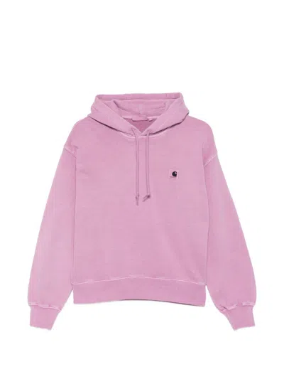 Carhartt Felpa Rosa Con Cappuccio E Logo Frontale  Wip In Multi