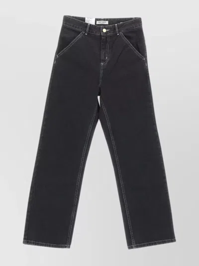 Carhartt Five-pocket Stitched Pant With Belt Loops In Black