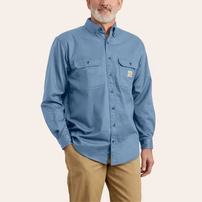 Carhartt Flame Resistant Medium Blue Twill Work Shirt