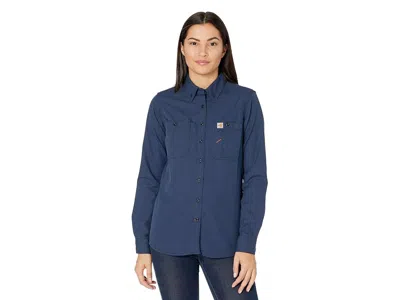 Carhartt Flame-resistant Force Relaxed Fit Long Sleeve Shirt Women's Clothing Navy: 2xl (reg) In Blue