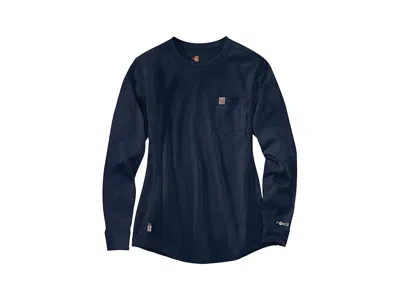 Carhartt Flame-resistant Force(r) Cotton Long Sleeve Crew In Blue