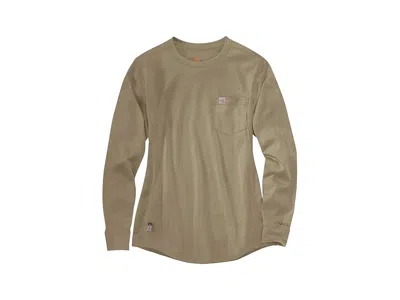 Carhartt Flame-resistant Force(r) Cotton Long Sleeve Crew In Brown