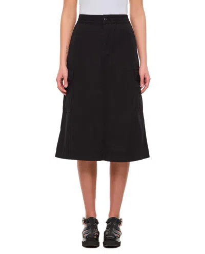 Carhartt Flared Cargo Skirt With Structured Silhouette And Logo Patch In Black