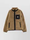 Carhartt Fleece Jacket With High Collar And Pocket In Brown