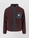 Carhartt Fleece Jacket With High Collar And Pockets In Brown