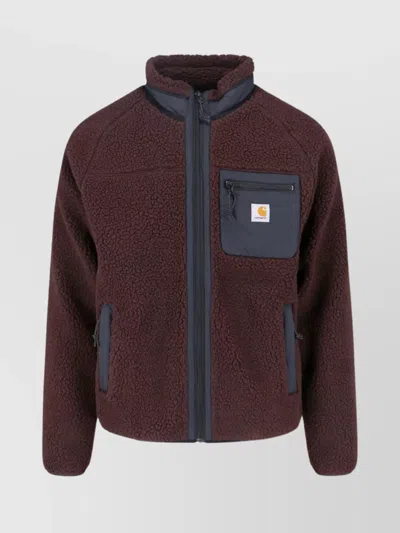 CARHARTT FLEECE JACKET WITH HIGH COLLAR AND POCKETS