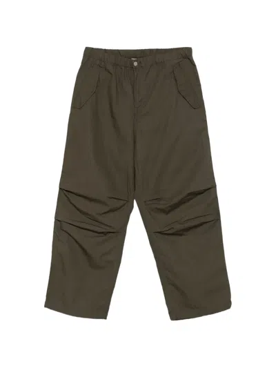Carhartt Fletcher Elasticated Logo-patch Trousers In Green