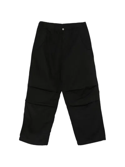 Carhartt Fletcher Elasticated-waist Logo-patch Trousers In Black