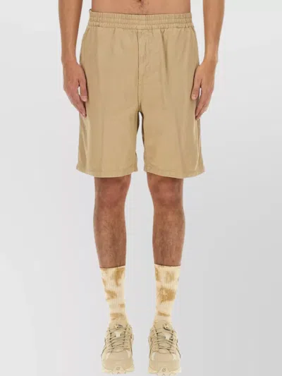 Carhartt Flint Elastic Waistband Shorts With Back And Side Pockets In Beige