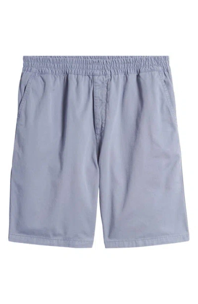 Carhartt Flint Organic Cotton Twill Shorts In Bay Blue Garment Dy
