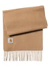 Carhartt Fringed Wool Scarf In Brown
