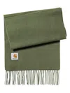 Carhartt Fringed Wool Scarf In Green