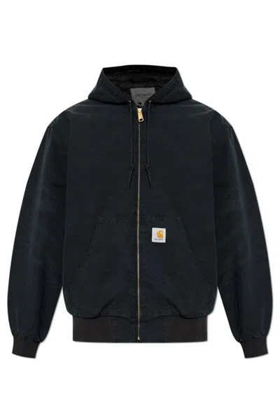 Carhartt Functional Organic Cotton Jacket With Structured Silhouette In Black