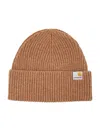 Carhartt Omens Gabe Logo-patch Wool And Cashmere-blend Beanie Hat Peanut In Peanut