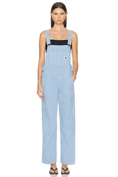 Carhartt Blue Bib Double Knee Overalls In 0wawd Storm Blue