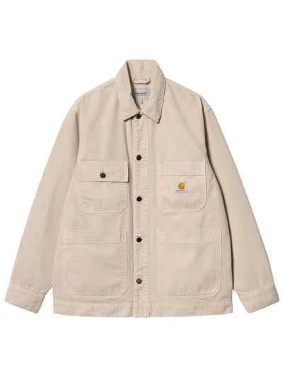 Carhartt Garrison Jacket Men Beige In Cotton In Brown