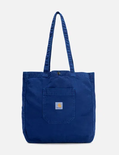 Carhartt Logo-patch Cotton Tote Bag In Blue