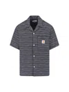 Carhartt Work In Progress Gellar Short Sleeve Cotton Jacquard Camp Shirt In Gray