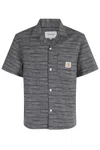 Carhartt Work In Progress Gellar Short Sleeve Cotton Jacquard Camp Shirt In Gray
