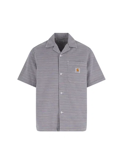 Carhartt Mens Gellar Stripe Multicolor Gellar Striped Short-sleeve Cotton Shirt Xl In Gray