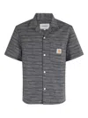 Carhartt Work In Progress Gellar Short Sleeve Cotton Jacquard Camp Shirt In Gray