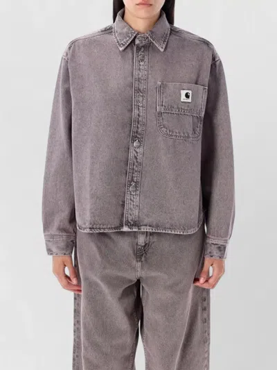 Carhartt Georgia Cotton Denim Shirt Jacket Women In Brown