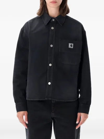 Carhartt Georgia Logo-patch Button-up Shirt Jacket In Gray