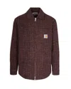 Carhartt Ip Mens Bellamy Boucle Woven Shirt Bellamy Check Tobacco In Brown