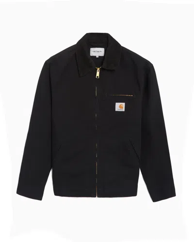 Carhartt Structured Black Cotton Jacket With Classic Collar In Multi