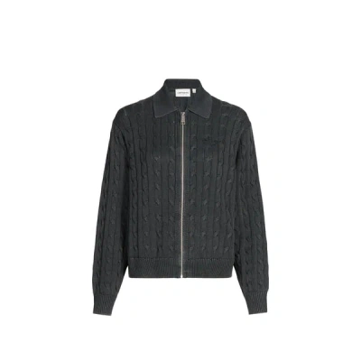 Carhartt Gilet Maille Torsadée En Coton In Gray