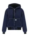 Carhartt Active Hooded Denim Jacket In Blue